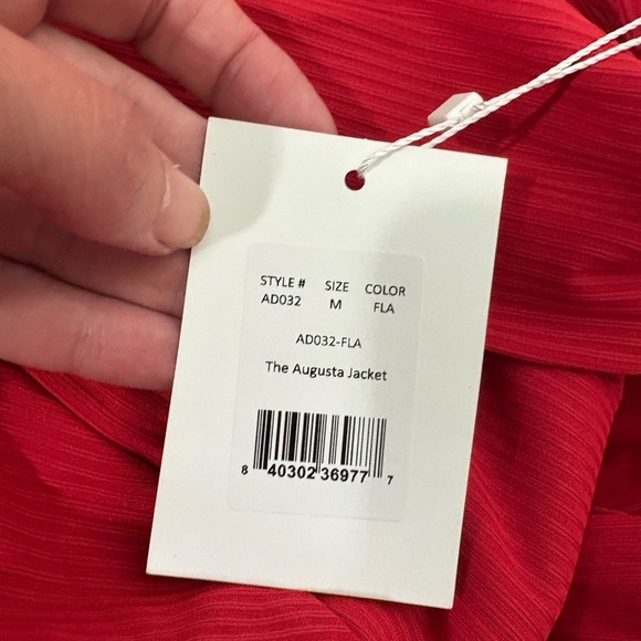 Andie Swim Augusta Jacket Ribbed Coverup Flame Red size M NWT - Picture 6 of 6